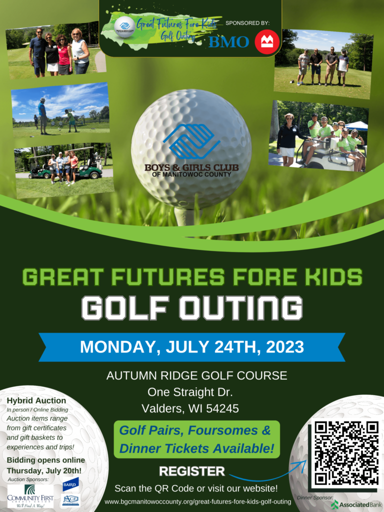 Boys & Girls Club of Manitowoc County Golf Outing Fundraiser Poster 2023